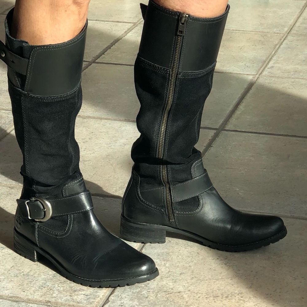 Timberland Women’s black leather and suede Riding Boots
